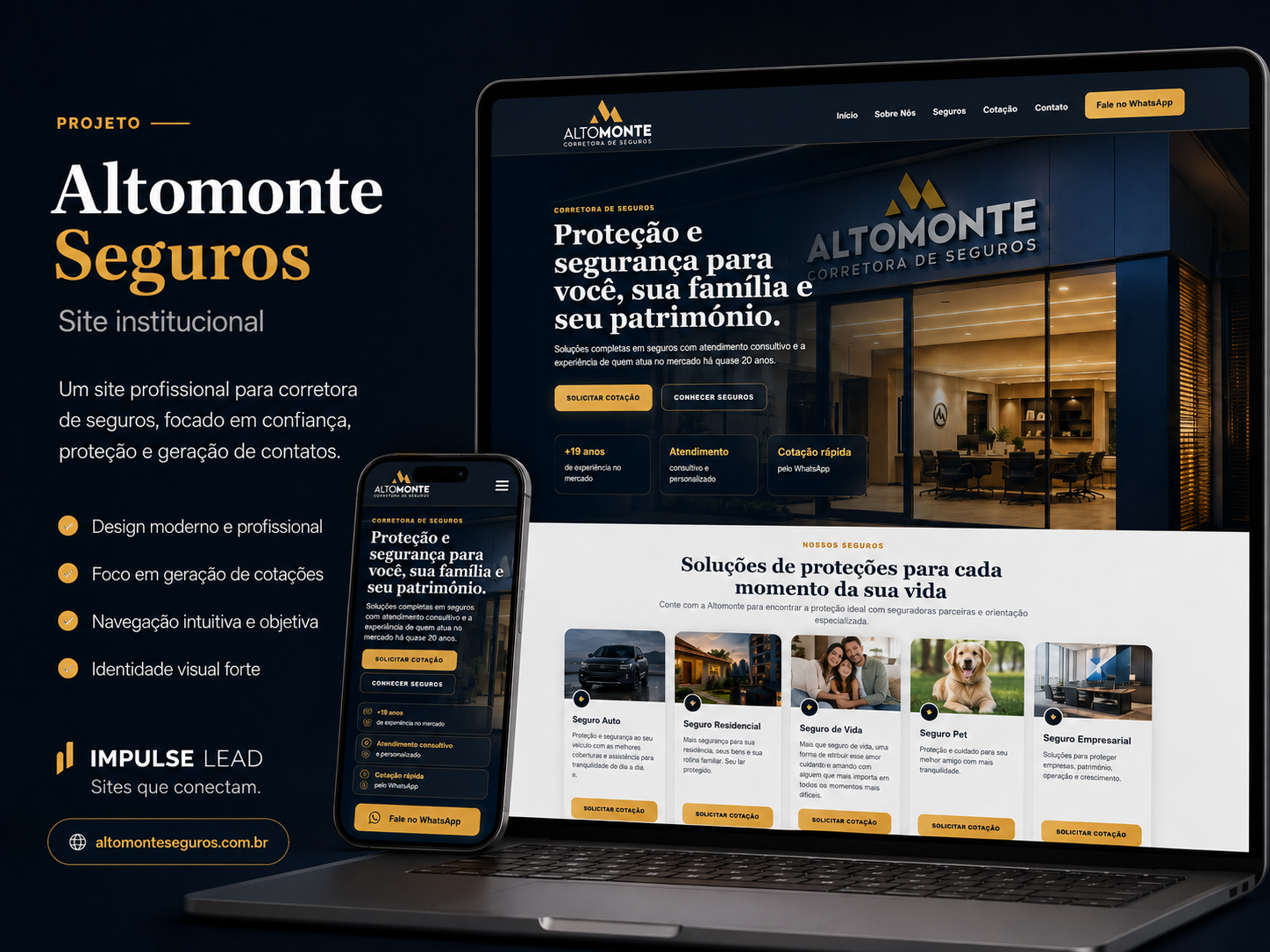Projeto Altomonte Seguros desenvolvido pela Impulse Lead