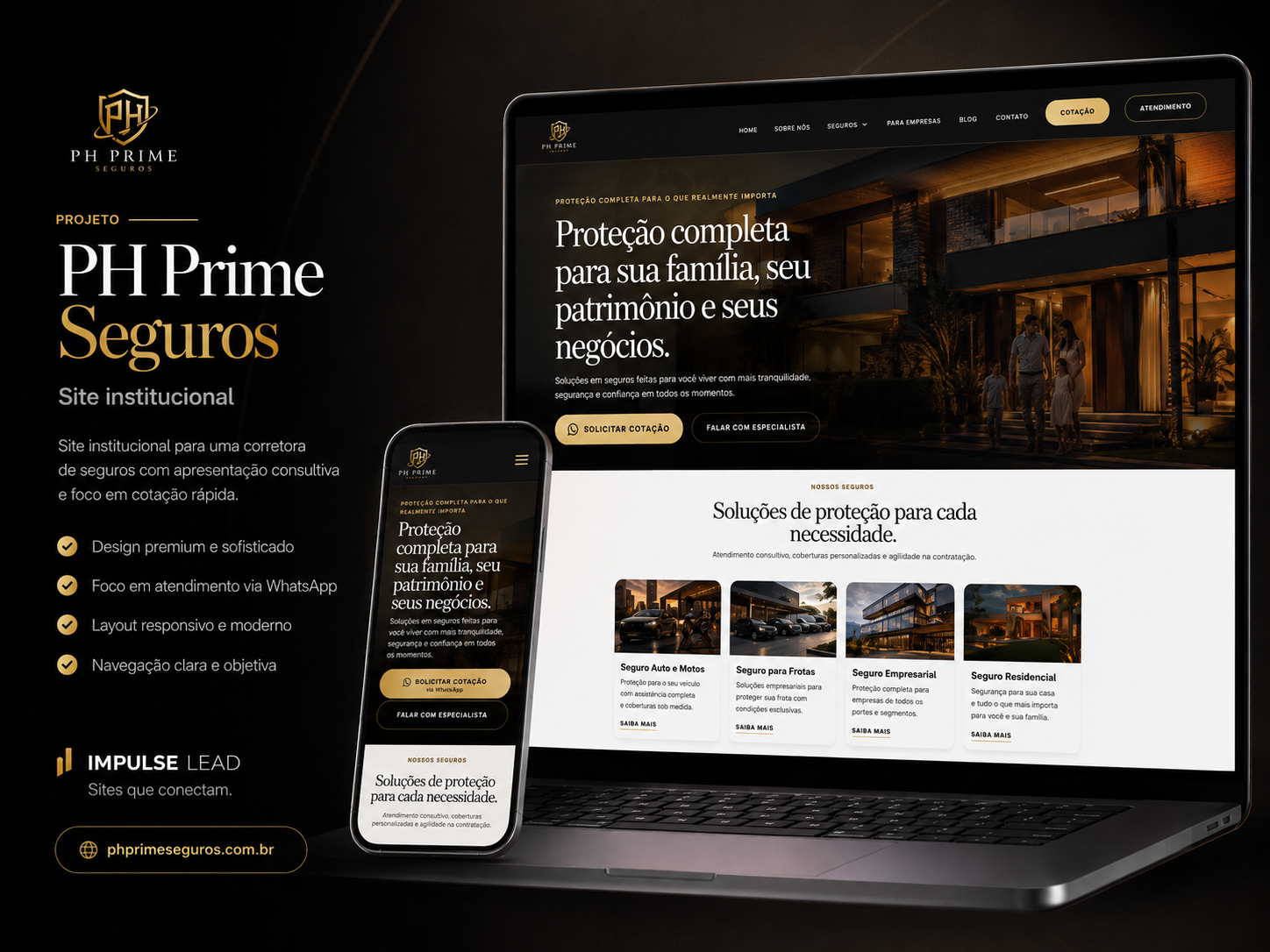 Projeto PH Prime Seguros desenvolvido pela Impulse Lead