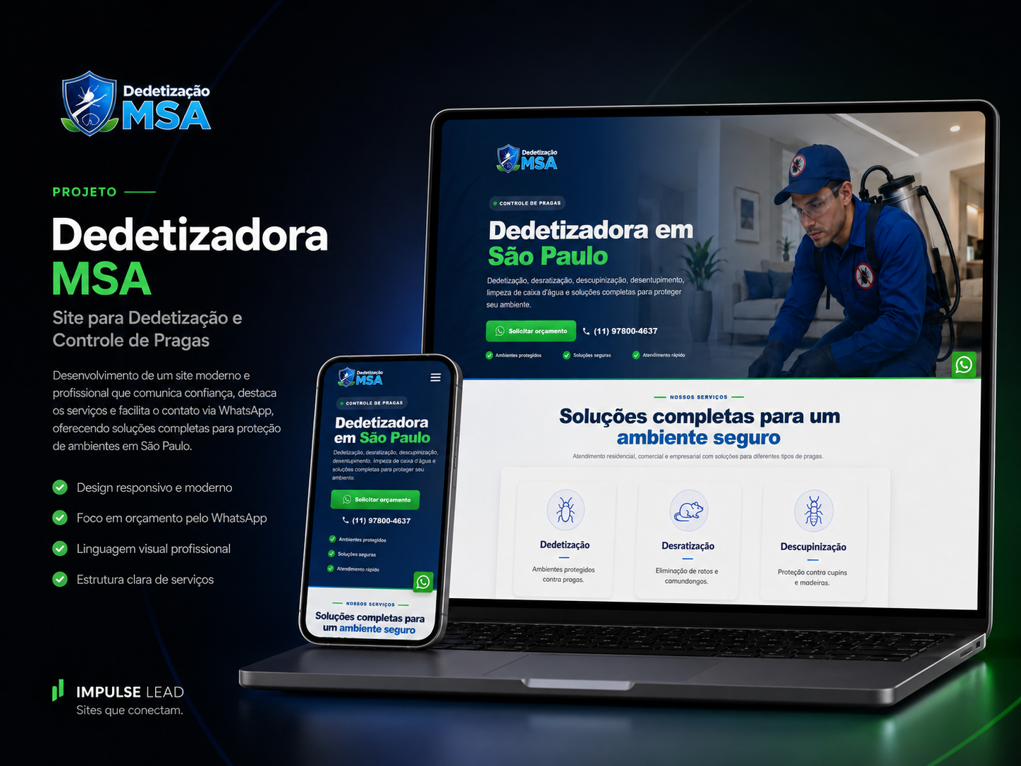 Projeto Dedetizadora MSA desenvolvido pela Impulse Lead