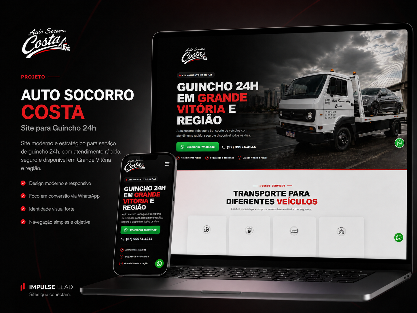 Projeto Auto Socorro Costa desenvolvido pela Impulse Lead