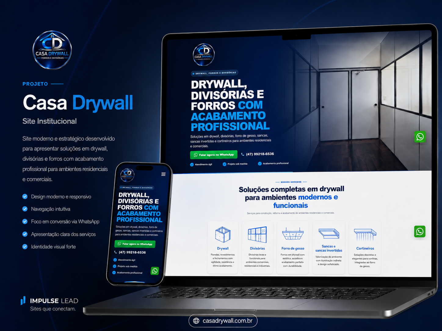 Projeto Casa Drywall desenvolvido pela Impulse Lead